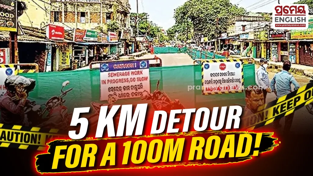 Jagamara-Khandagiri Road Closure Sparks Traffic Chaos in Bhubaneswar; Sewerage Work Draws Residents’ Anger