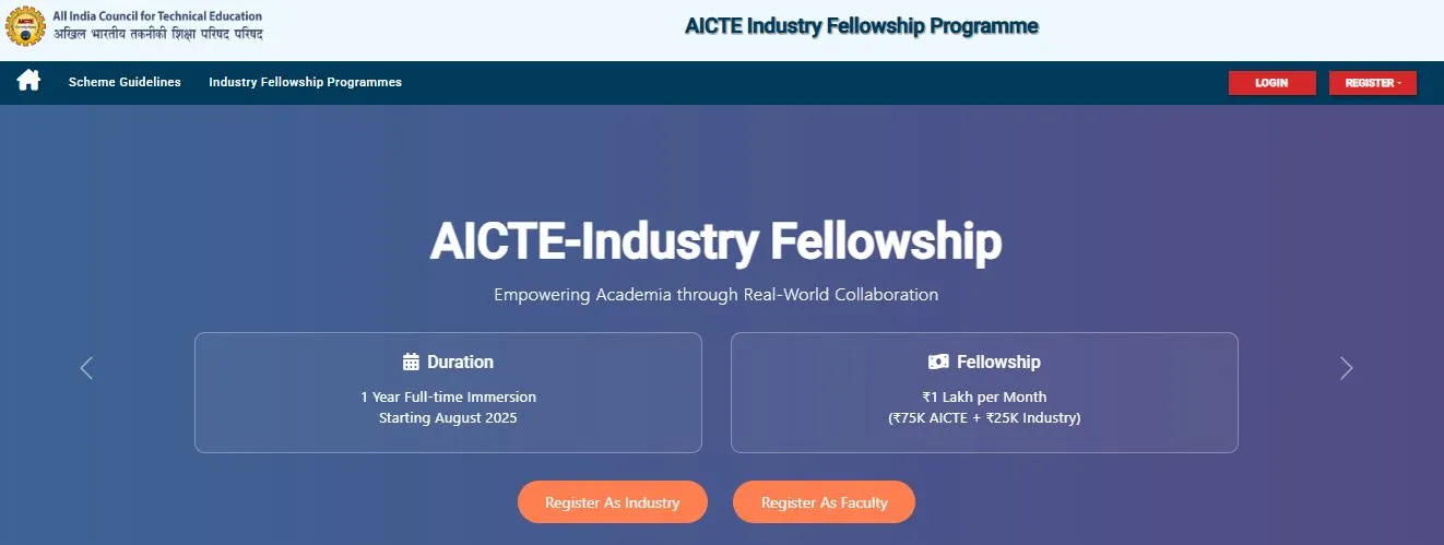 AICTE Industry Fellowship Programme A New Bridge Between Campus and Corporation