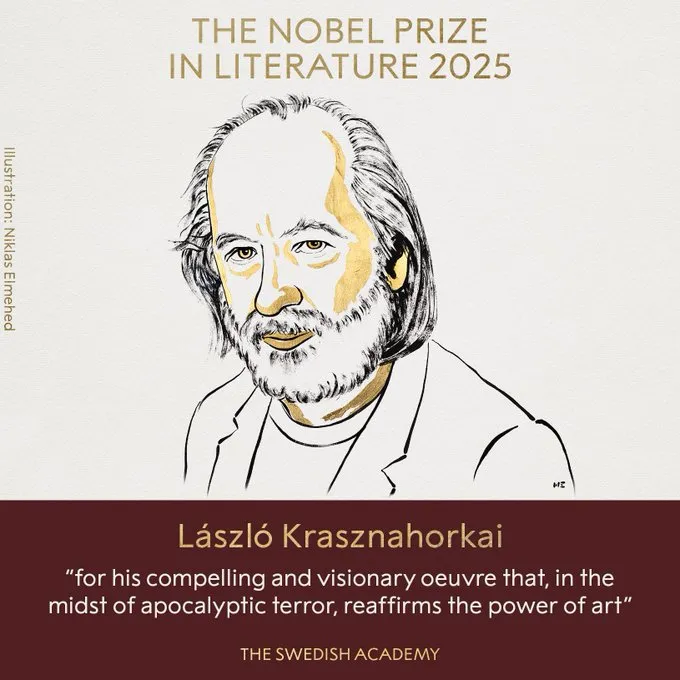 Nobel Prize in Literature 2025 awarded to Hungarian author László Krasznahorkai 