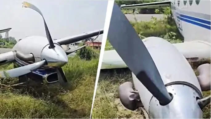 JSA plane crashes at Farrukhabad airstrip in UP, bushes stand savior!