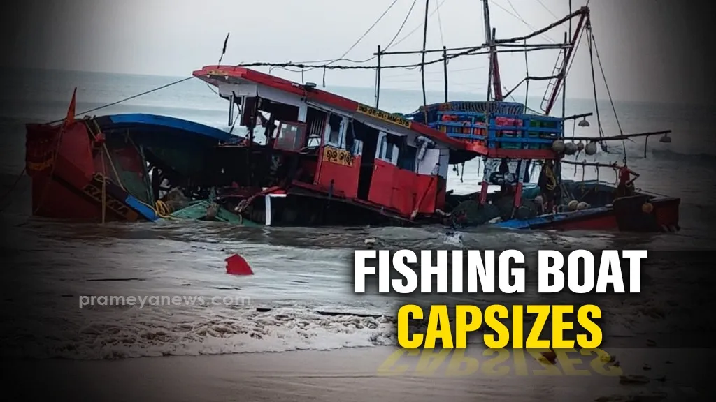 Close shave for eight fishermen after boat capsize near Satabhaya Beach

