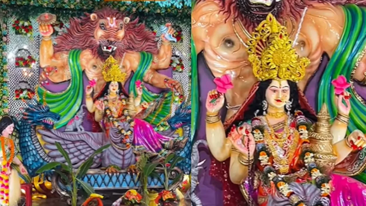 Durga Bazar in Dhenkanal witnessed a lively gathering as devotees celebrated the Maa Laxmi and Mahavatar Nrusingha this year
