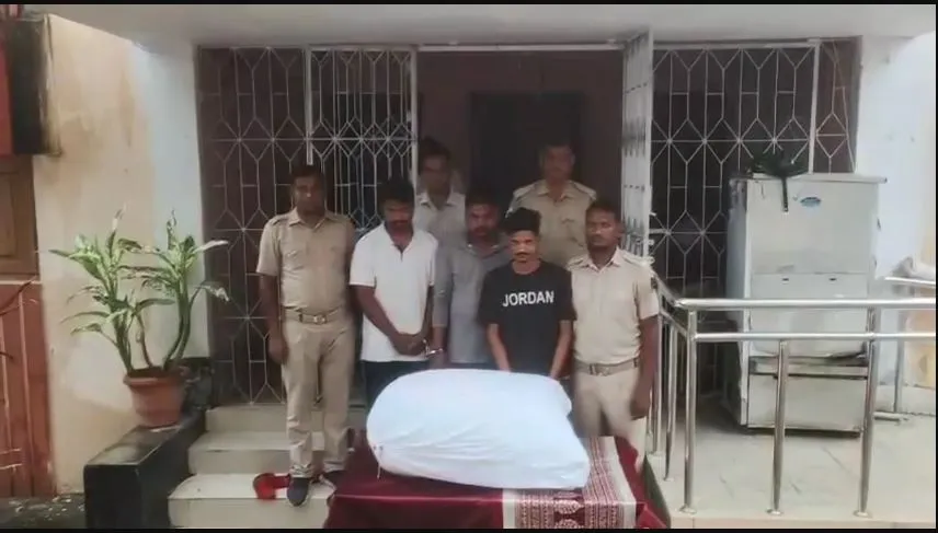the trio was traveling in a car with the consignment when they were intercepted near Gopalpur Chowk