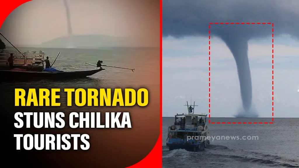 Watch! Rare tornado stuns tourists at Odisha’s iconic Chilika Lake