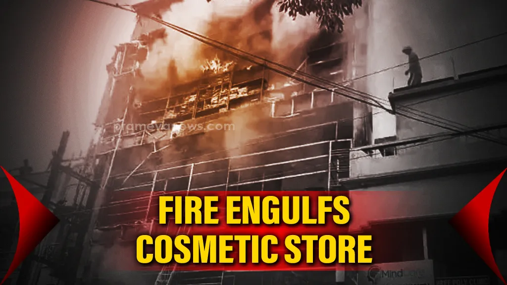 Massive fire engulfs cosmetics store in Balasore, no casualties