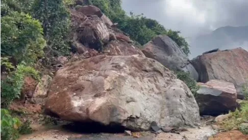 Cyclone Montha: Massive landslide hits traffic in Gajapati