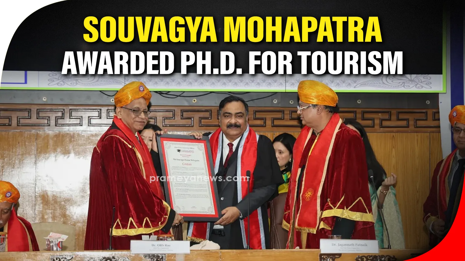 Odisha Hospitality Icon Souvagya Mohapatra Honored with Ph.D. for Tourism Contributions.