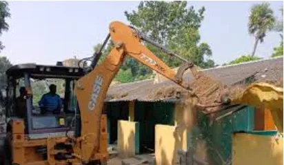 Suspected Bangladeshi national’s illegal house demolished in Odisha’s Jagatsinghpur