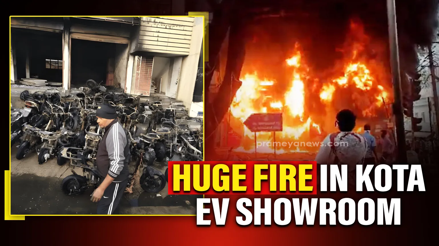 Over 50 electric vehicles destroyed in massive fire at Kota Showroom