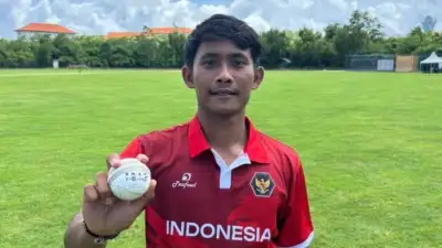 Indonesian star Gede Priandana makes history by taking five wickets in one T20I over at Bali