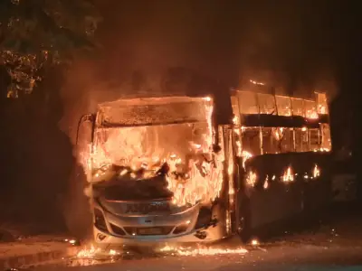 Private bus set ablaze in Rourkela