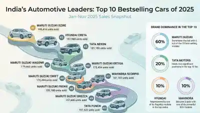 India's 10 best-selling cars of 2025 reveal massive SUV popularity and Dzire's victory
