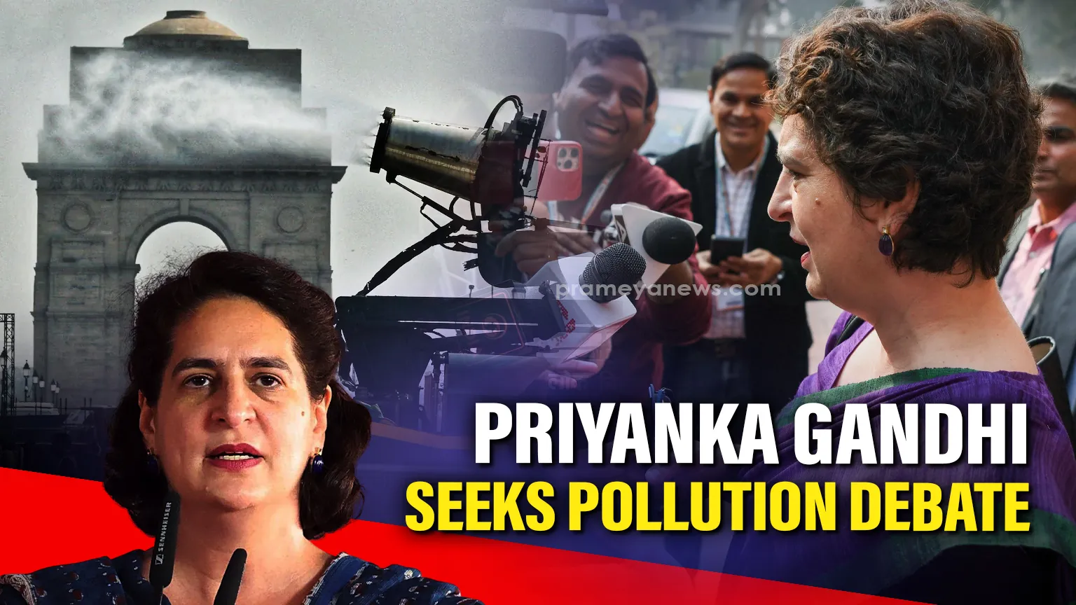 Parliament Winter Session: Priyanka Gandhi Vadra demands pollution debate as Delhi air quality hits severe levels