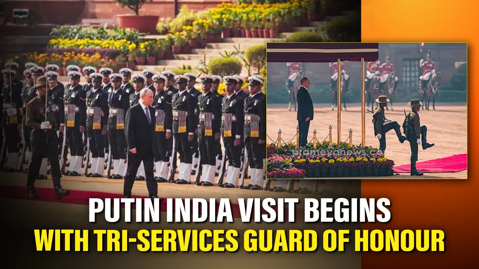 23rd Annual Summit: Vladimir Putin India Visit Begins with Tri-Services Guard of Honour and Bilateral Talks