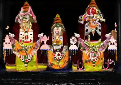 Nabanka Besha of Lord Jagannath and his siblings at Srimandira today