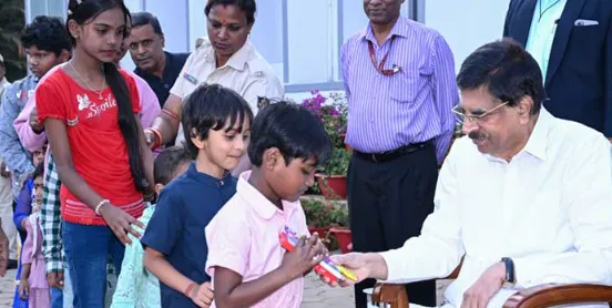Odisha Governor Dr. Hari Babu spreads festive joy among children during Makar Sankranti Celebrations

