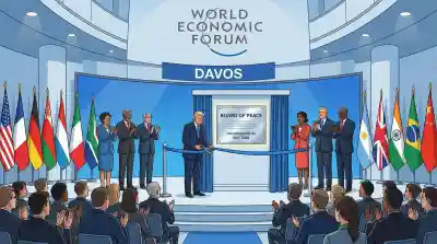 Donald Trump warns Hamas of total destruction at Davos Board of Peace launch seeking Gaza ceasefire