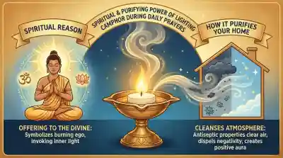 Spiritual Reason Behind Lighting Camphor During Daily Prayers and How It Purifies Your Home
