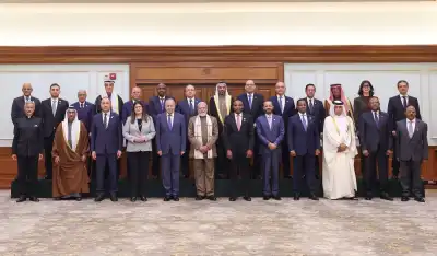 PM Modi receives a delegation of Arab Foreign Ministers