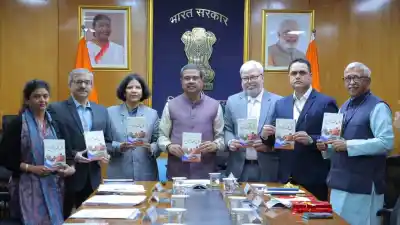 Dharmendra releases Urdu book on PM Modi’s Independence Day speeches