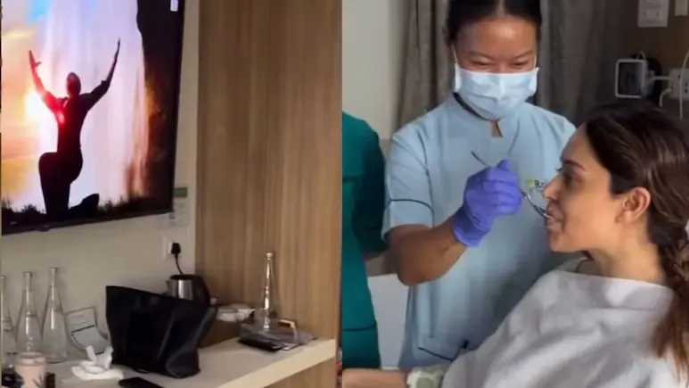 Nushrratt Bharuccha watches SRK-Kajol’s ‘Gerua’ while recovering from spine surgery