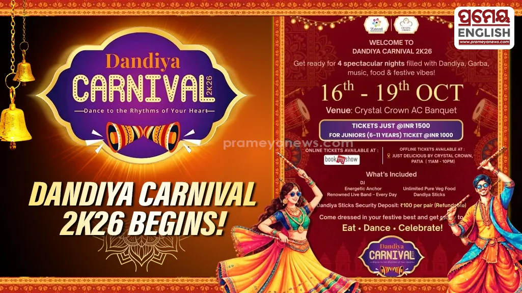 Bhubaneswar prepares for four Night Navratri and Dandiya Carnival 2K26 Festivities at Crystal Crown