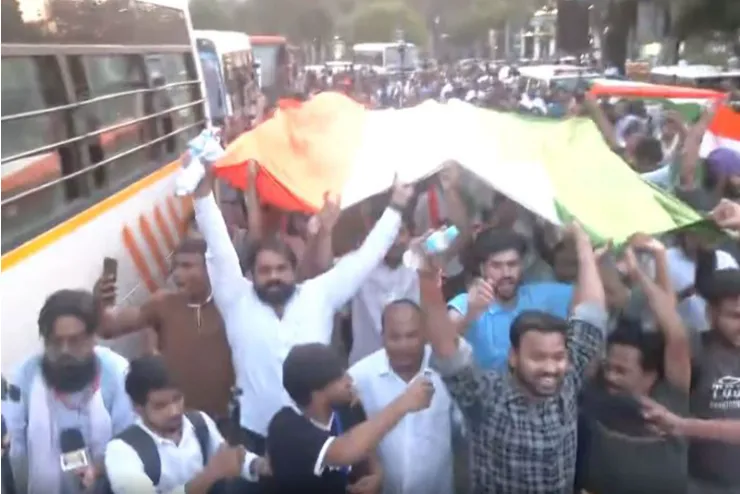 Tiranga Rally held at Delhi’s Connaught Place soon after CJP founder Abhijeet Dipke Detained