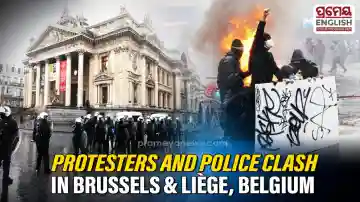 Belgian police deploy water cannons in Brussels and Liege as cost of living protests turn violent