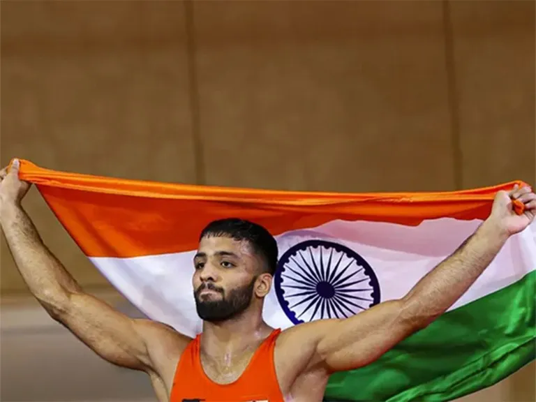 Indian wrestler Sujeet Kalkal secures historic gold with remarkable comeback
