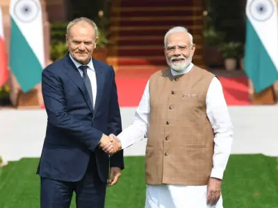 Indian PM Modi and Polish PM Donal Tusk