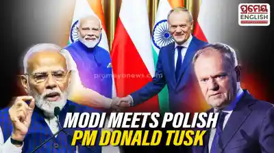 Indian PM Modi and Polish PM Donal Tusk