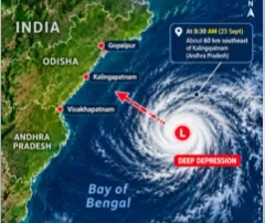 Depression Over Bay of Bengal; Pre-Cyclone watch for Andhra Pradesh and South Odisha Coasts