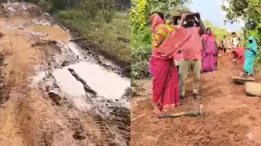 Villagers repair road after official apathy