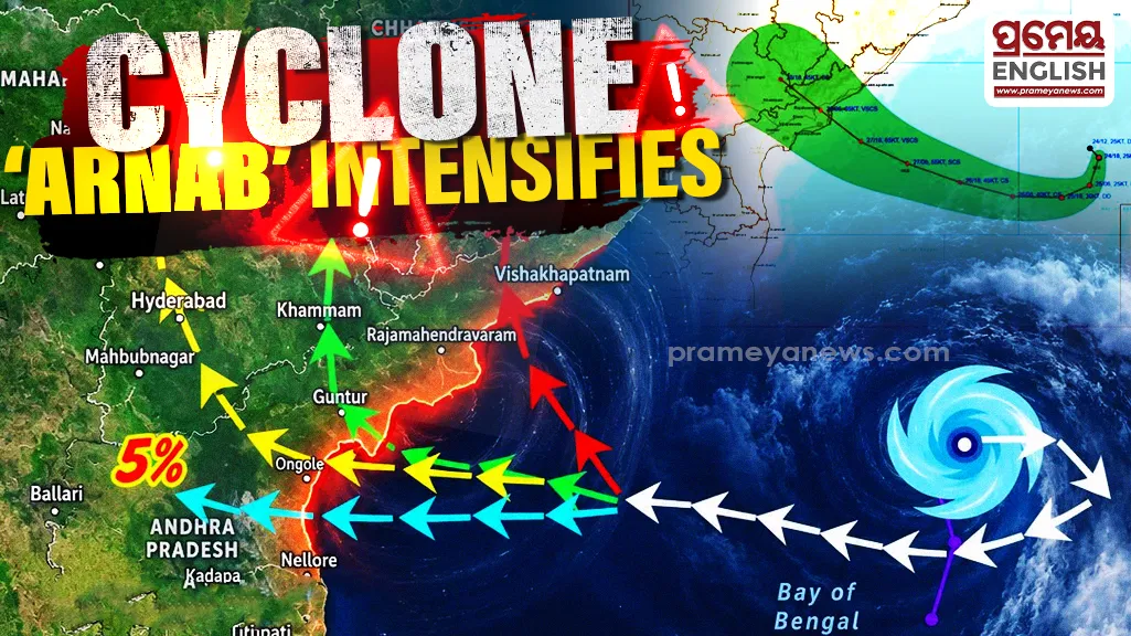 Cyclone Arnab is intensifying over the Bay of Bengal, raising concerns along the Andhra Pradesh and southern Odisha coasts.