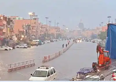 Rain slows commute, hits business