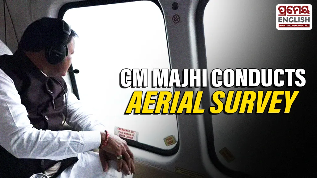 CM Majhi conducts aerial survey of flood-affected Ganjam