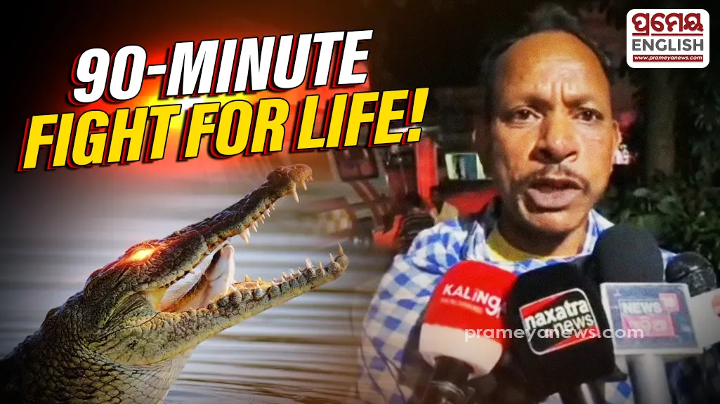 Crocodile Attacks Youth in Odisha’s Mahanadi, Rescued After 90-Minute Struggle