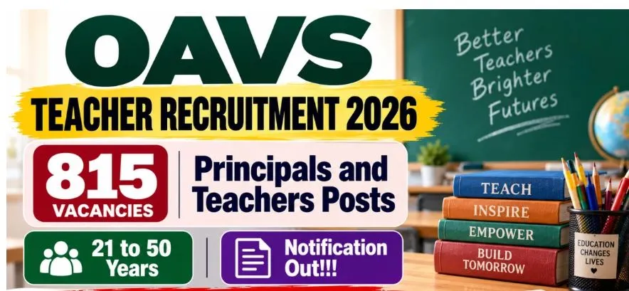 OAVS Recruitment 2026: 815 Teaching Jobs Announced, Check Dates, Eligibility & Apply Online