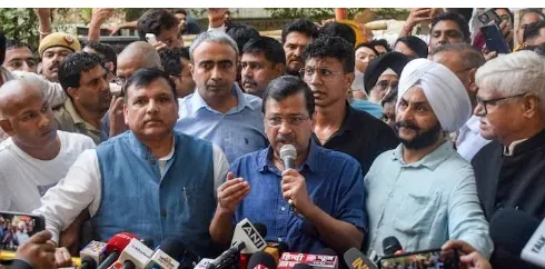 AAP workers stopped by police during protest over alleged ‘Vote Theft’ in Delhi