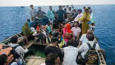 Over 50 people & 20 bikes stuck mid- Chilika