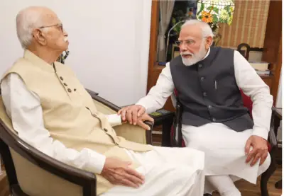 “Decades of public service left lasting imprint”: PM Modi meets LK Advani as he completes 25 years as head of government