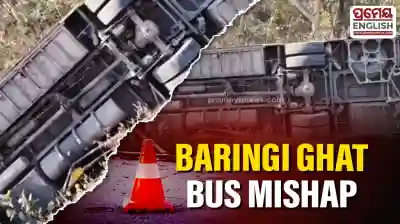 Passenger bus overturns at Baringi Ghat, 10 injured
