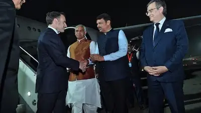 French President Emmanuel Macron arrives in Mumbai for crucial defence and AI talks
