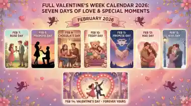 Full Valentine's Week Calendar 2026 Offers Seven Days Of Love And Special Moments For Couples