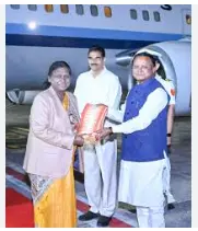 President  Droupadi Murmu arrives in Bhubaneswar for six-day Odisha and Chhattisgarh visit