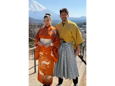 Madhuri Dixit rocks a kimono on her Japan getaway with husband Shriram Nene, poses by Mount Fuji