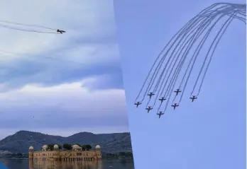 IAF's Suryakiran and Sarang teams dazzle audiences with aerobatic show at Jal Mahal