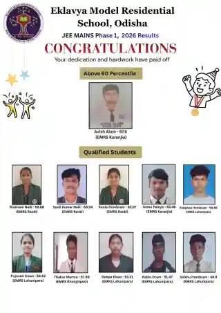 11 EMRS Odisha students qualify JEE Mains 2026