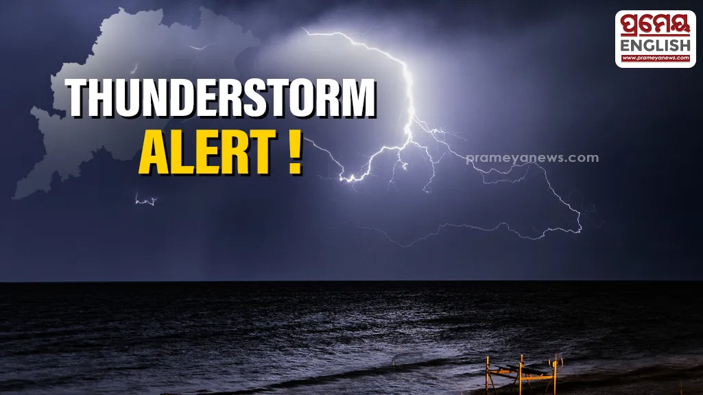 Odisha weather forecast predicts sudden thunderstorms and lightning alongside a gradual temperature drop