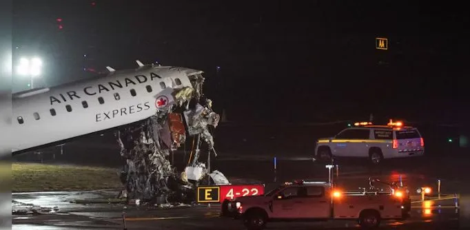 Six injured in the Air Canada Express plane collision at New York's La Guardia's Airport
